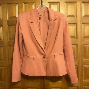 White House Black Market Salmon Blazer Tailored Suit Jacket Size 8 “Like New”